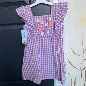 Cat & Jack Lavender Checkered Kids Blouse